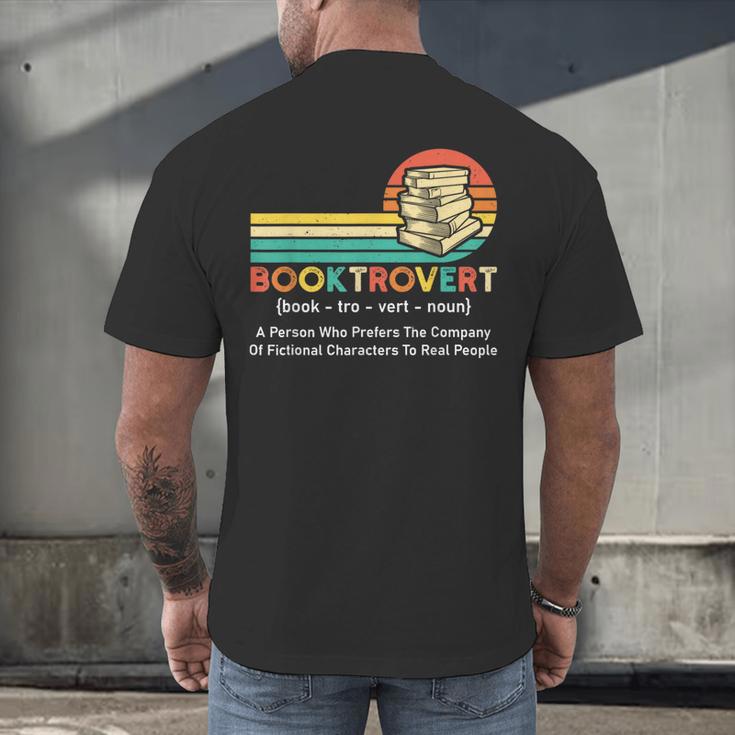 Booktrovert Definition Book Lover Men's Back Print T-Shirt Booktrovert Definition Book Lover Men's Back Print T-Shirt