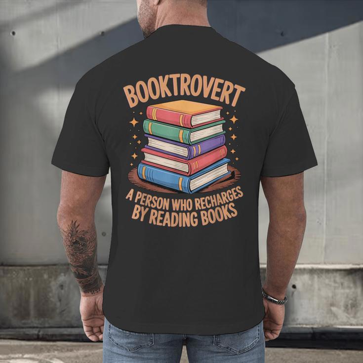 Booktrovert Literature Book Reading Books Reader Men's Back Print T-Shirt Booktrovert Literature Book Reading Books Reader Men's Back Print T-Shirt