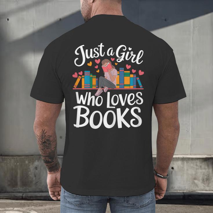 Bookworm Book Just A Girl Who Loves Books Men's Back Print T-Shirt