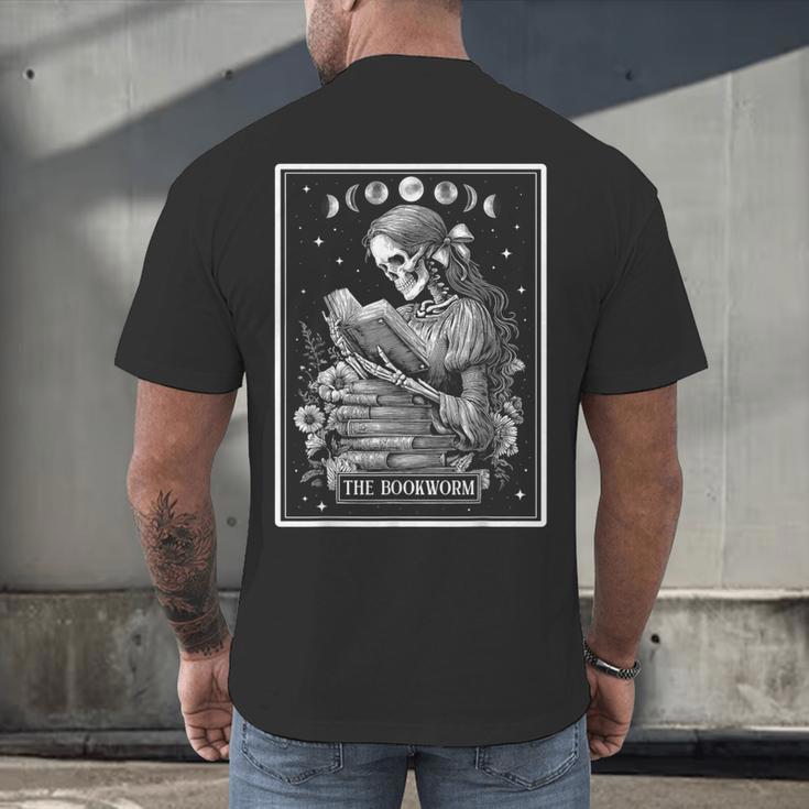 The Bookworm Book Reader Reading Tarot Card Witchy Moon Men's Back Print T-Shirt