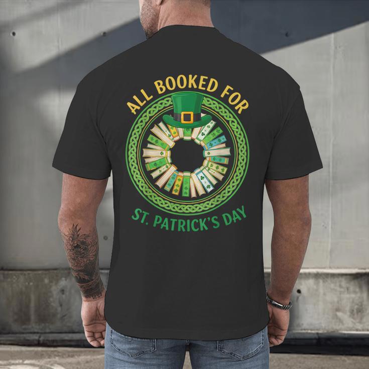 Bookworm Irish All Booked For St Patrick's Day Book Lover Men's Back Print T-Shirt