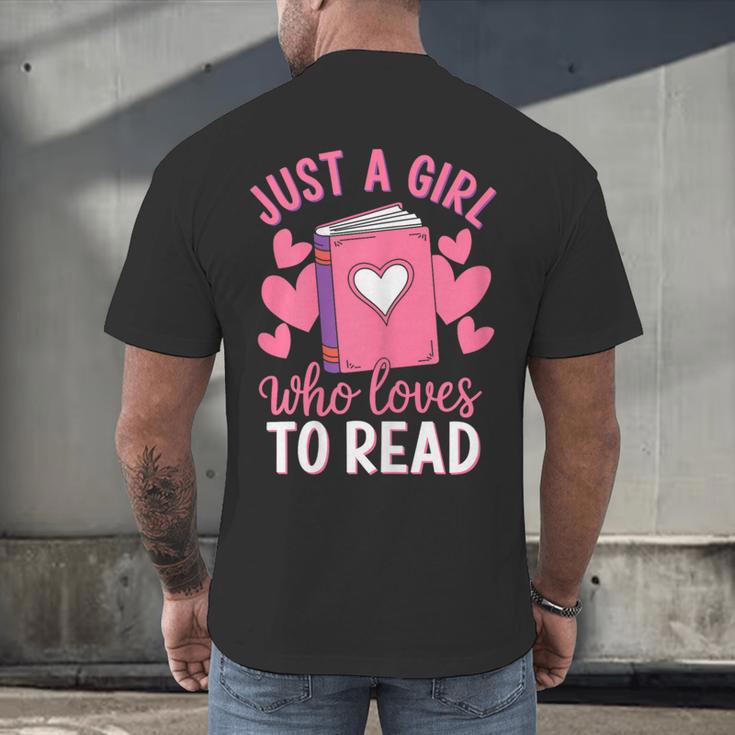 Bookworm Just A Girl Who Loves To Read Men's Back Print T-Shirt Bookworm Just A Girl Who Loves To Read Men's Back Print T-Shirt