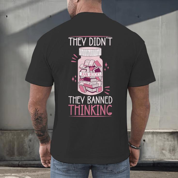 Bookworm Library Banned Book -Adults Short Sleeve Modern Crew Neck Small Straight Imported They Didn't Ban Books They Banned Thinking Men's Back Print T-Shirt Bookworm Library Banned Book -Adults Short Sleeve Modern Crew Neck Small Straight Imported They Didn't Ban Books They Banned Thinking Men's Back Print T-Shirt