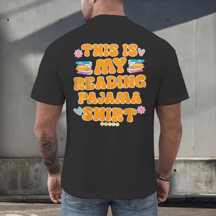 Bookworm This Is My Reading Pajama Book And Pajama Men's Back Print T-Shirt