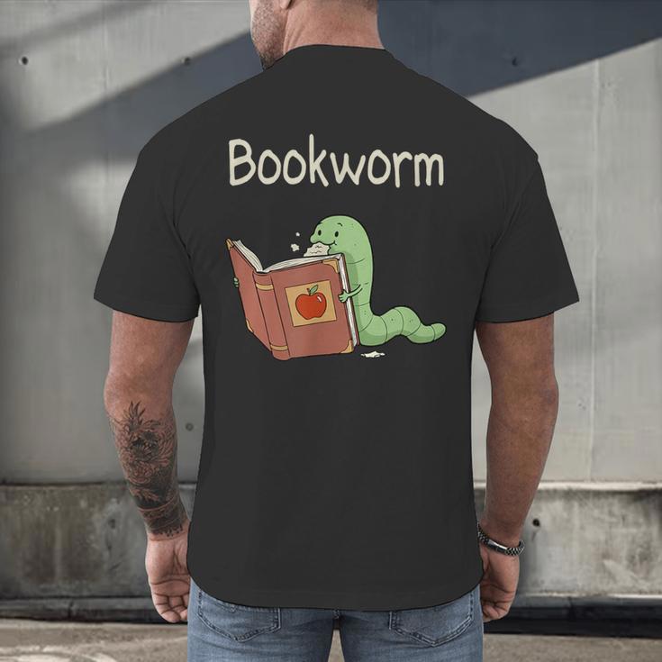 Bookworm Worm Reading Book Lover Read Books Librarian Men's Back Print T-Shirt