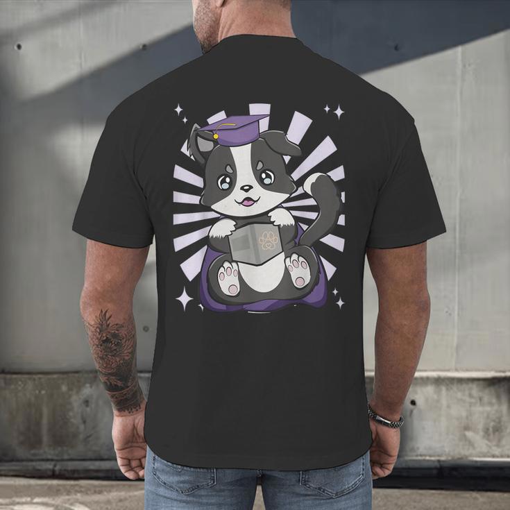 Border Collie Dog Lover Cute Anime School Graduation Men Women Kids Men's Back Print T-Shirt