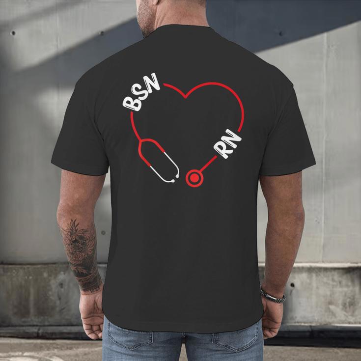 BSN RN Nurse Graduation Nursing Essentials BSN Nurses Men's Back Print T-Shirt