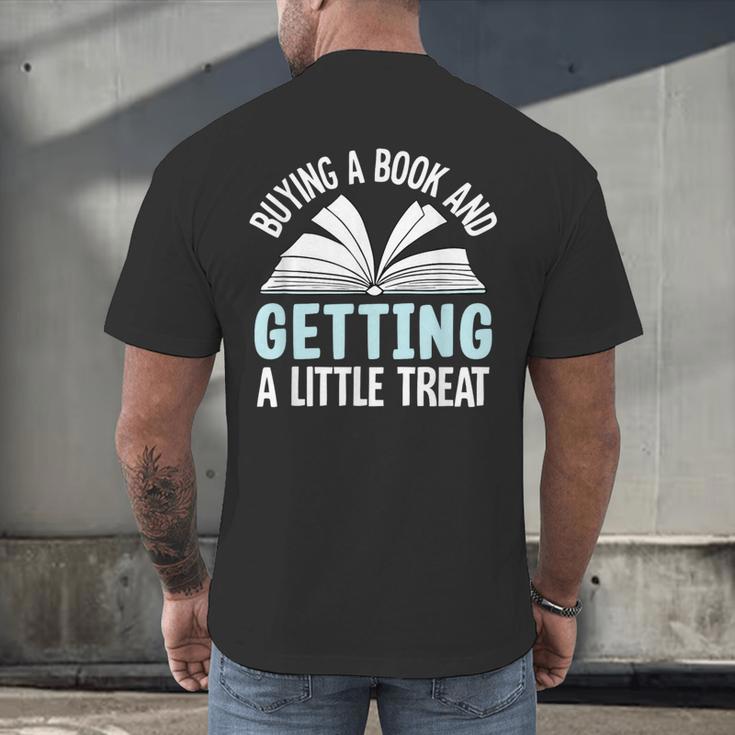 Buying A Book And Getting A Little Treat Men's Back Print T-Shirt