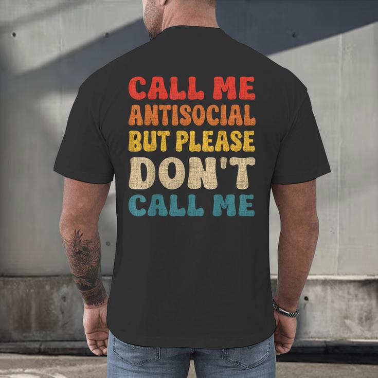 Call Me Antisocial But Please Don't Call Me Introvert Men's Back Print T-Shirt