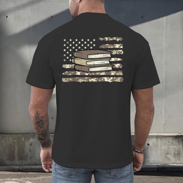 Camo Across America Read Reading Book Librarian Men Women Men's Back Print T-Shirt