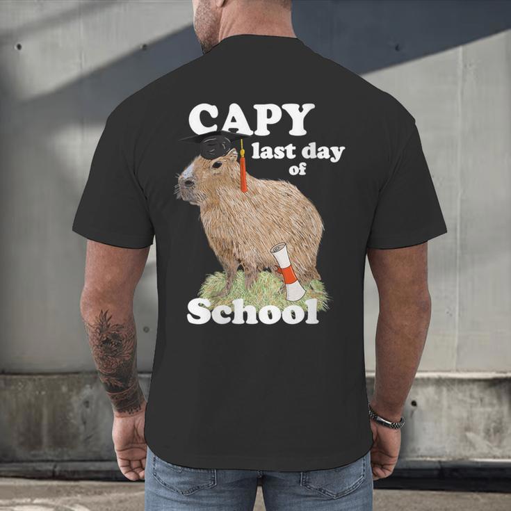Capy Last Day Of School Capybara Graduation Quote Men's Back Print T-Shirt