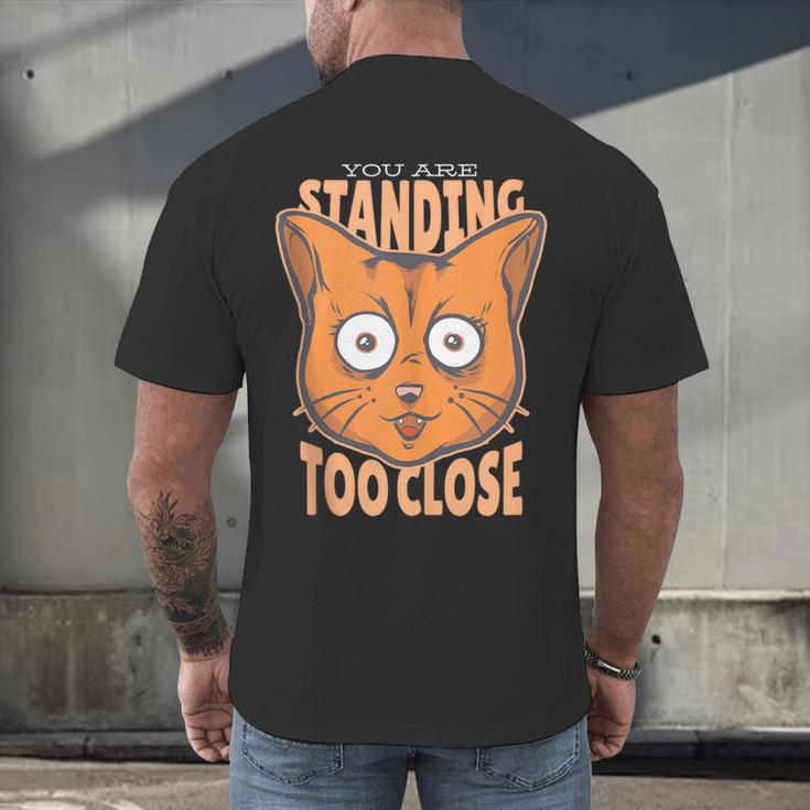 Cat Lover Antisocial Too Close Introvert People Hater Men's Back Print T-Shirt Cat Lover Antisocial Too Close Introvert People Hater Men's Back Print T-Shirt