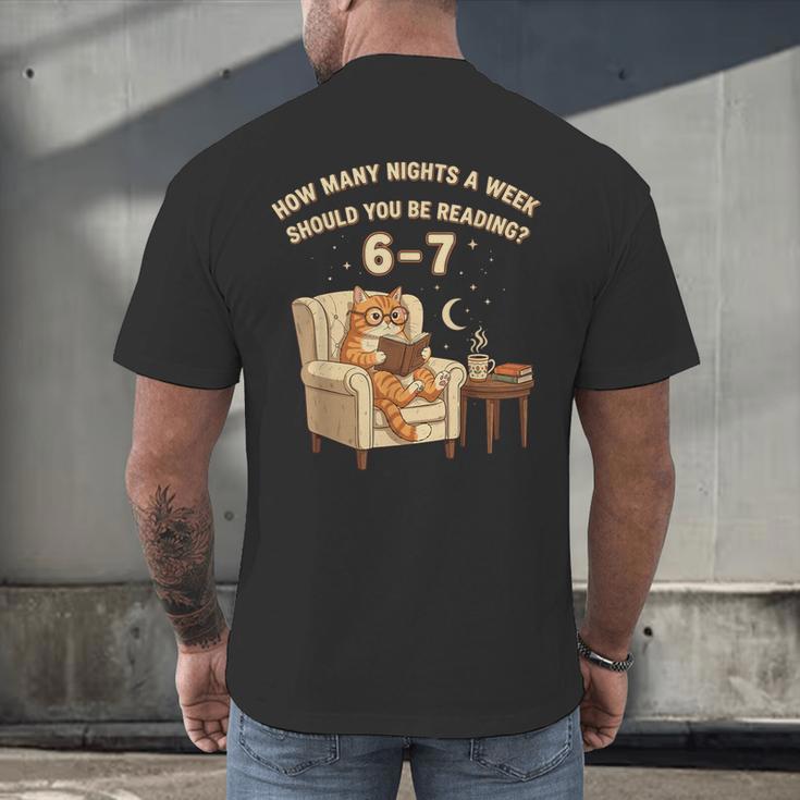 Cat Reading 6-7 Meme English Teacher Book Lover Humor Men's Back Print T-Shirt Cat Reading 6-7 Meme English Teacher Book Lover Humor Men's Back Print T-Shirt