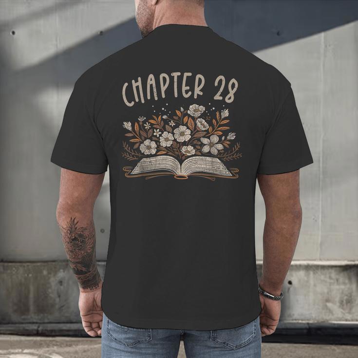 Chapter 28th Birthday Bookworm 28 Years Old For Book Lovers Men's Back Print T-Shirt