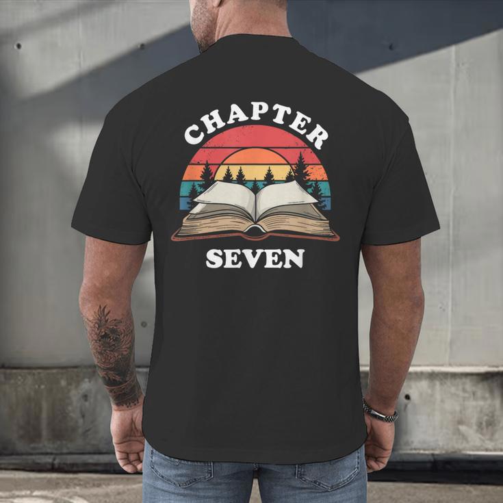 Chapter Seven Book Reading 7th Birthday 7 Year Old Men's Back Print T-Shirt Chapter Seven Book Reading 7th Birthday 7 Year Old Men's Back Print T-Shirt