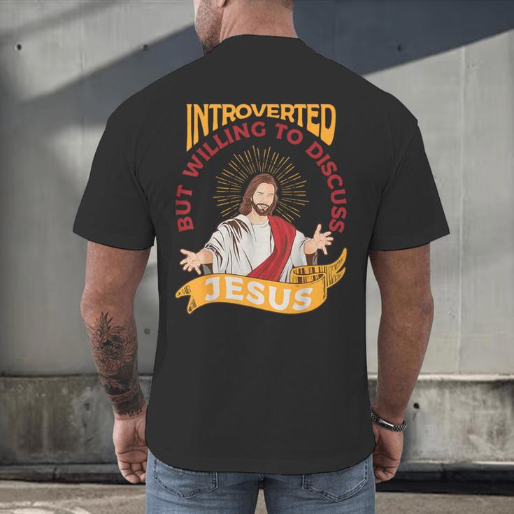 Christian Jesus Religious Sayings Catholic Introvert Men's Back Print T-Shirt
