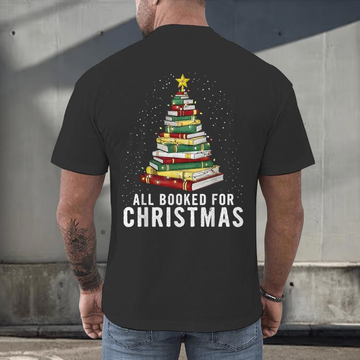 Christmas Book Tree All Booked For Xmas Men's Back Print T-Shirt