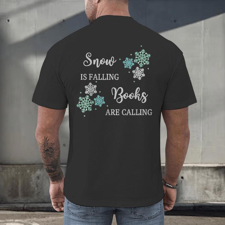 Christmas Shirts Snow Is Falling Books Are Calling Men Women Men's Back Print T-Shirt
