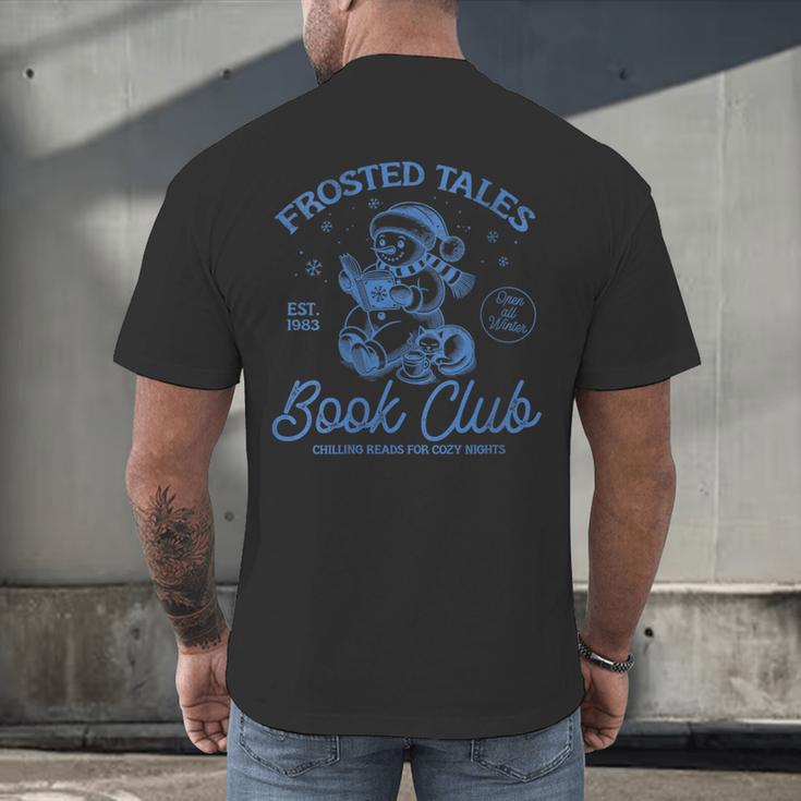 Christmas Snowman Frosted Tales Book Club Men's Back Print T-Shirt Christmas Snowman Frosted Tales Book Club Men's Back Print T-Shirt