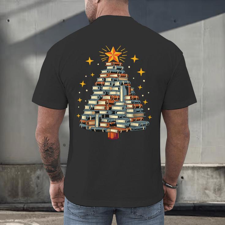 Christmas Tree Books Men's Back Print T-Shirt