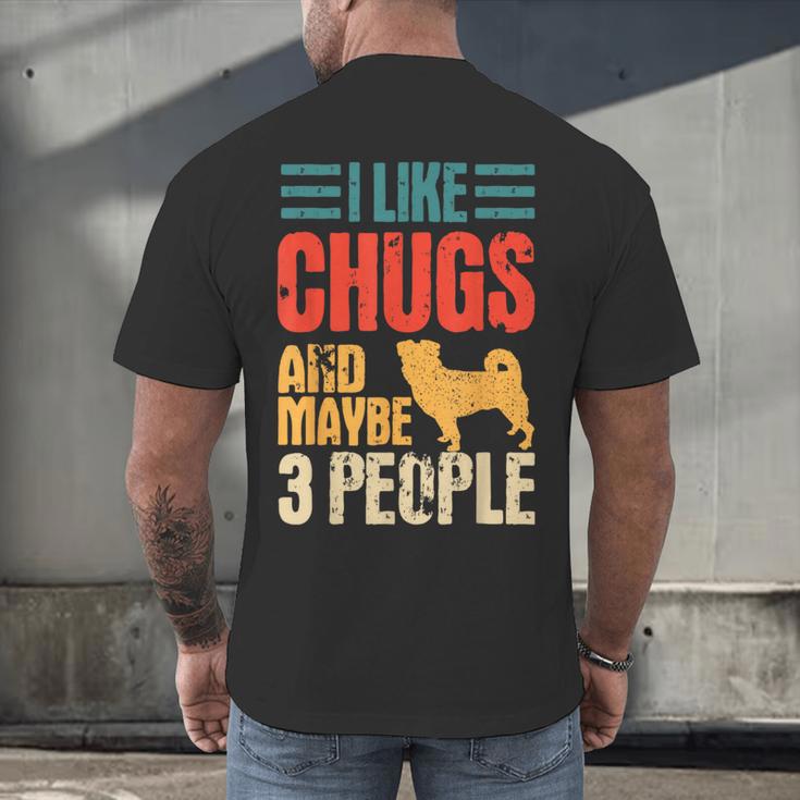 Chug Dog Retro Vintage Pughuahua Owner Fur Parent Introvert Men's Back Print T-Shirt Chug Dog Retro Vintage Pughuahua Owner Fur Parent Introvert Men's Back Print T-Shirt