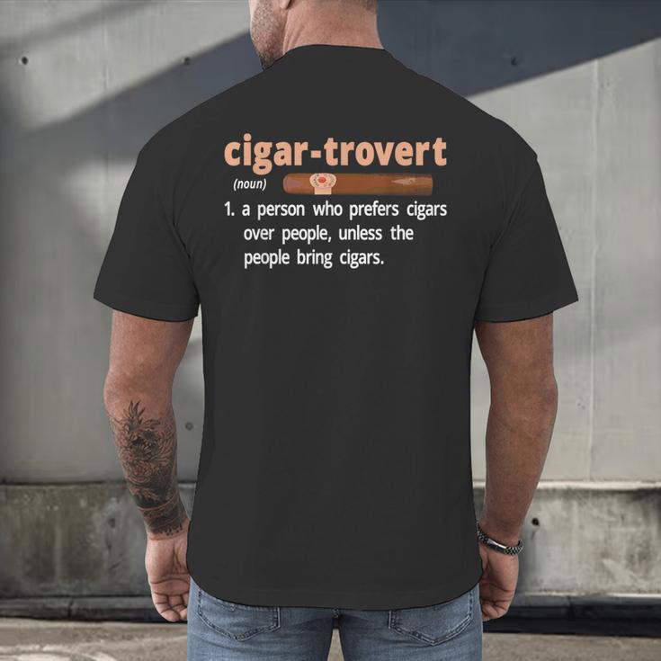 Cigar-Trovert Cigar Smoking Humor Definition Introvert Men's Back Print T-Shirt Cigar-Trovert Cigar Smoking Humor Definition Introvert Men's Back Print T-Shirt