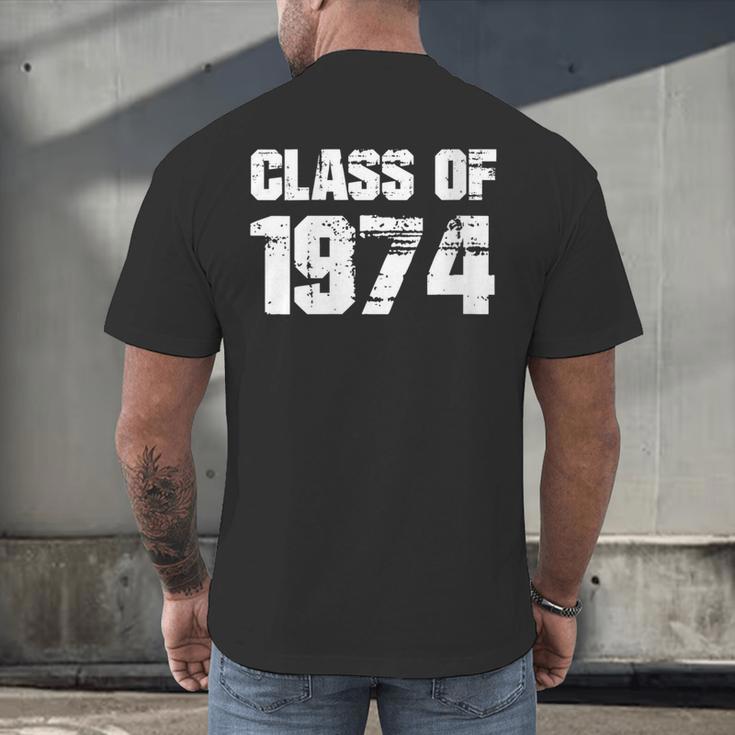 Class Of 1974 High School College Graduation Reunion Men's Back Print T-Shirt