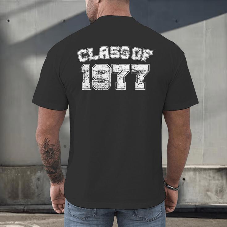 Class Of 1977 77 School Tee Shirt Graduation Class Party Men's Back Print T-Shirt