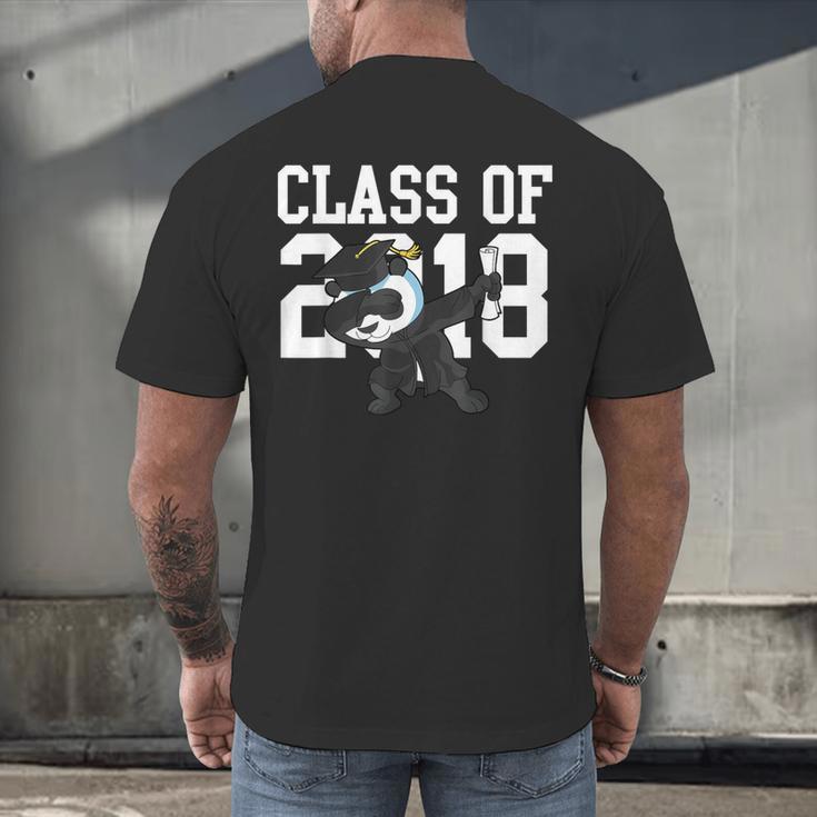 Class Of 2018 Graduation Dabbing Panda Bear Men's Back Print T-Shirt