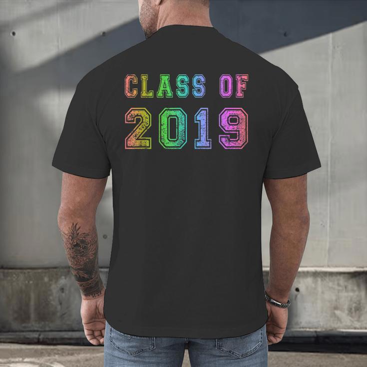 Class Of 2019 High School Graduation Date Graduate Men's Back Print T-Shirt