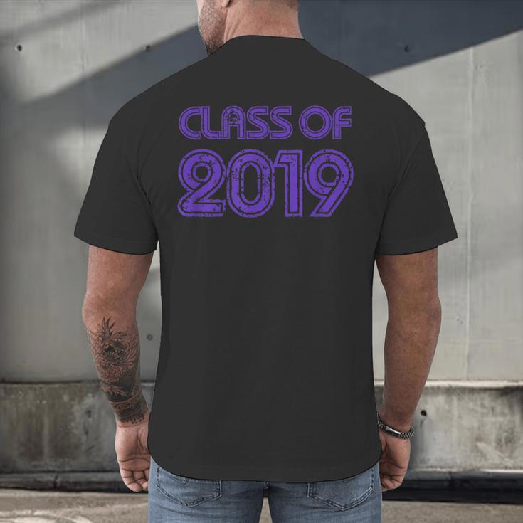 Class Of 2019 High School Graduation Purple Senior Men's Back Print T-Shirt