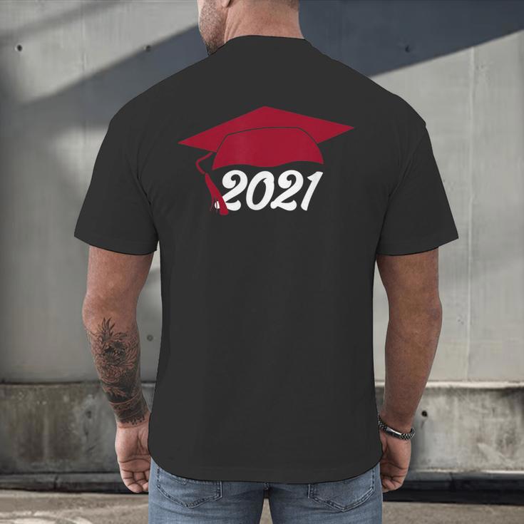 Class Of 2021 Burgundy Regalia Graduation Men's Back Print T-Shirt