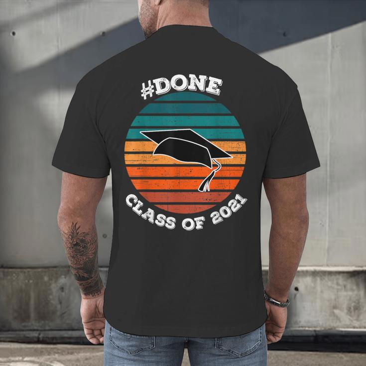 Class Of 2021 Done Senior Graduation Retro Sunset Men's Back Print T-Shirt