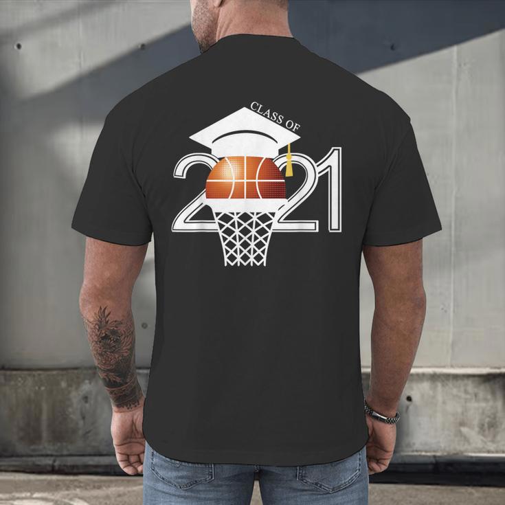 Class 2021 Graduation Senior Basketball Player Men's Back Print T-Shirt