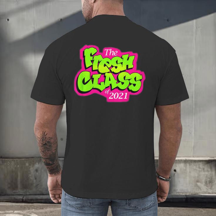 Class Of 2021 Senior Fresh 90's TV Style Grad For Graduation Men's Back Print T-Shirt