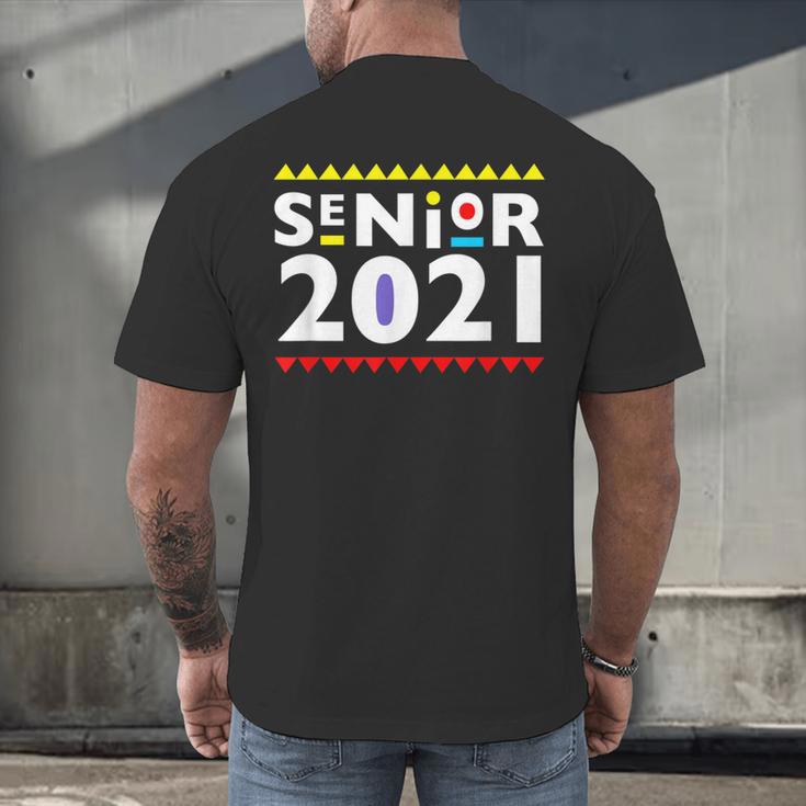 Class Of 2021 Senior Year 90's TV Style Graduation For Grad Men's Back Print T-Shirt