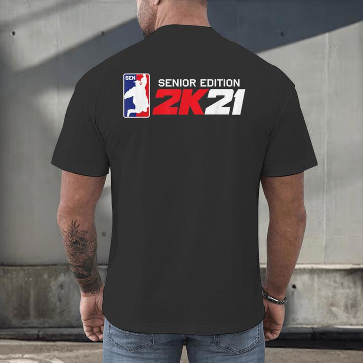 Class Of 2021 Senior Year Gamer Style Graduation For Grad Men's Back Print T-Shirt