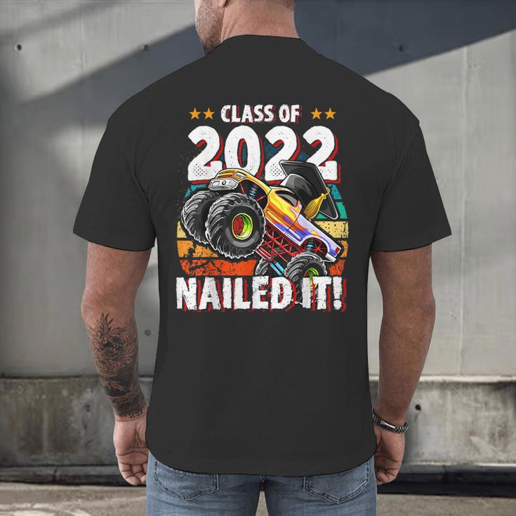Class Of 2022 Monster Truck Graduation Cap Retro Sunset Boy Men's Back Print T-Shirt