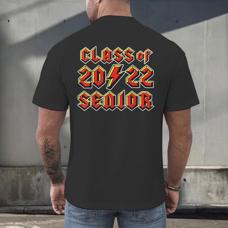 Class 2022 Senior 80s 90s Rock Retro Vintage Graduation Men's Back Print T-Shirt