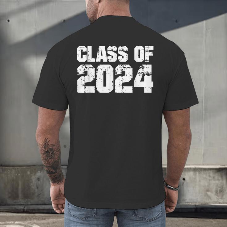 Class Of 2024 High School College Graduation Reunion T-Shirt Men's Back Print T-Shirt