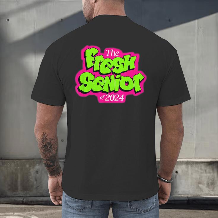 Class Of 2024 Senior Fresh Retro 90s TV Style Graduation Men's Back Print T-Shirt