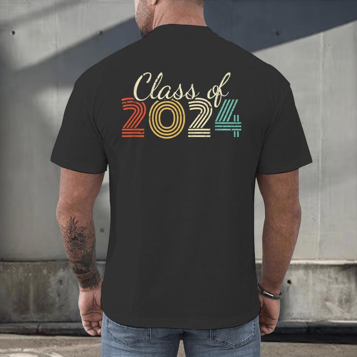 Class Of 2024 Senior Graduate 2024 Graduation Men's Back Print T-Shirt