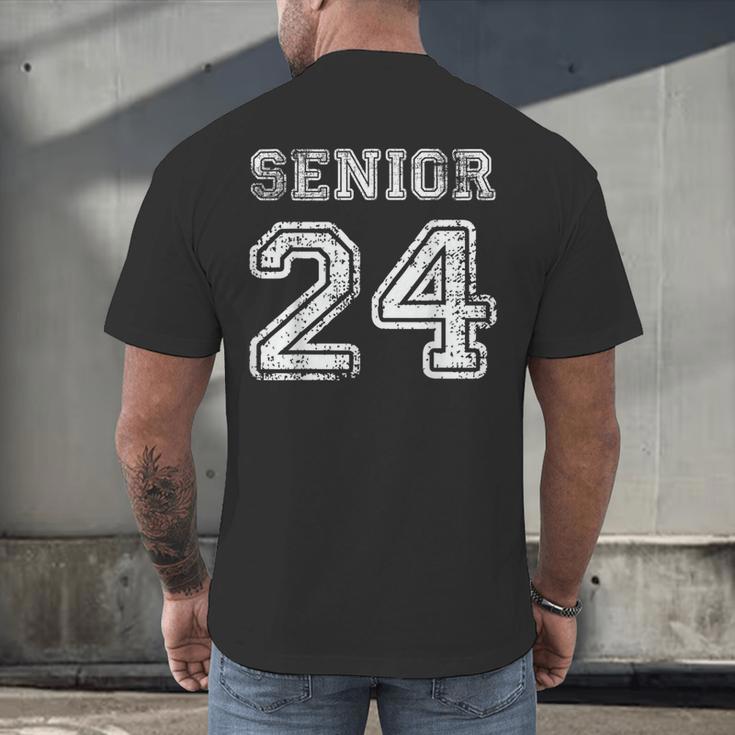Class Of 2024 Senior Graduation Tee Back To School Vintage Men's Back Print T-Shirt