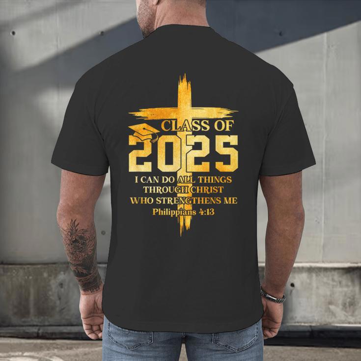 Class Of 2025 Christian Graduation Senior Graduate Men Women Men's Back Print T-Shirt