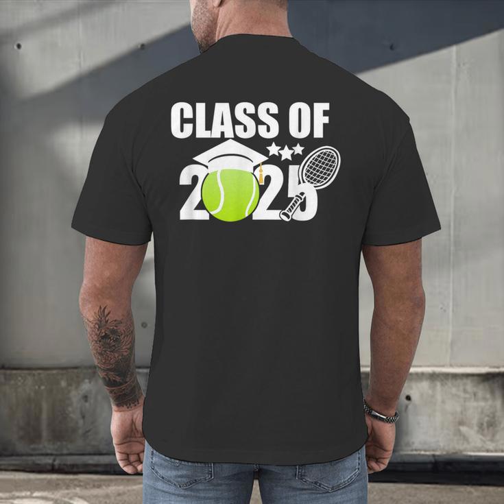 Class Of 2025 Graduation Senior Tennis Player Men's Back Print T-Shirt