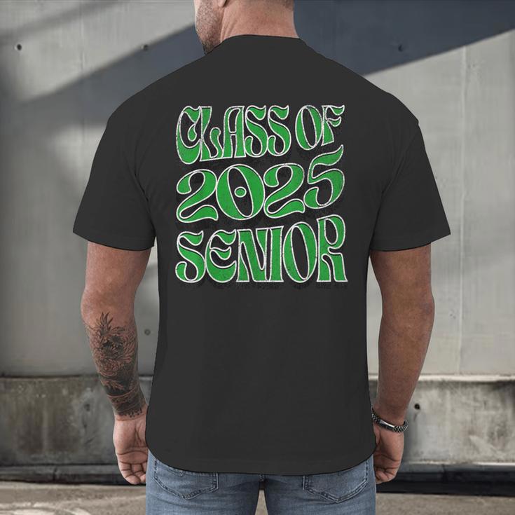 Class Of 2025 Senior Green Student Graduation Men's Back Print T-Shirt