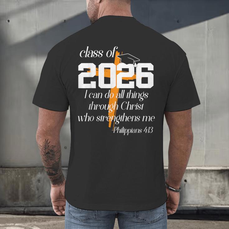 Class Of 2026 Christian Graduation Senior Graduate Men's Back Print T-Shirt