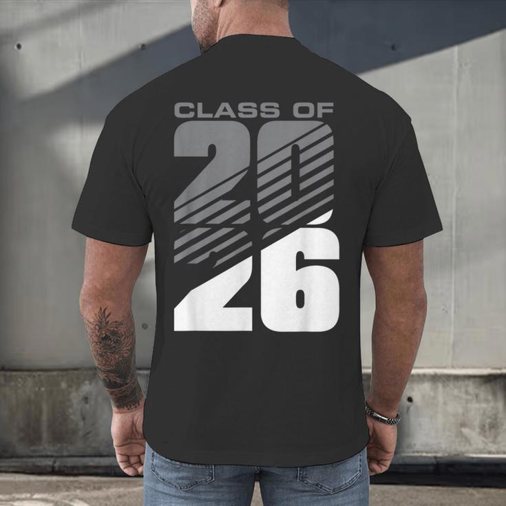 Class Of 2026 High School Senior Graduation Grey Sport Style Men's Back Print T-Shirt