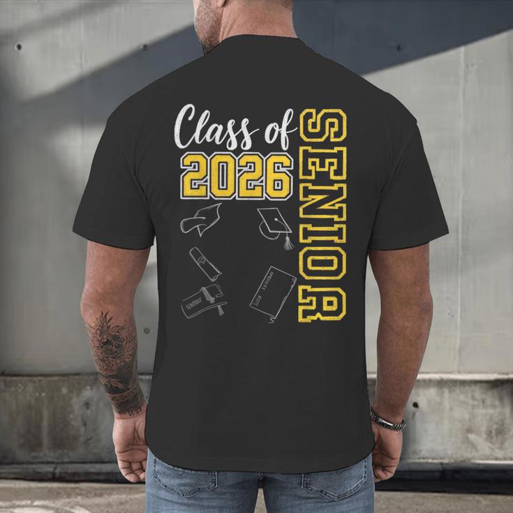 Class Of 2026 Senior 26 High School Graduation -Gold Men's Back Print T-Shirt