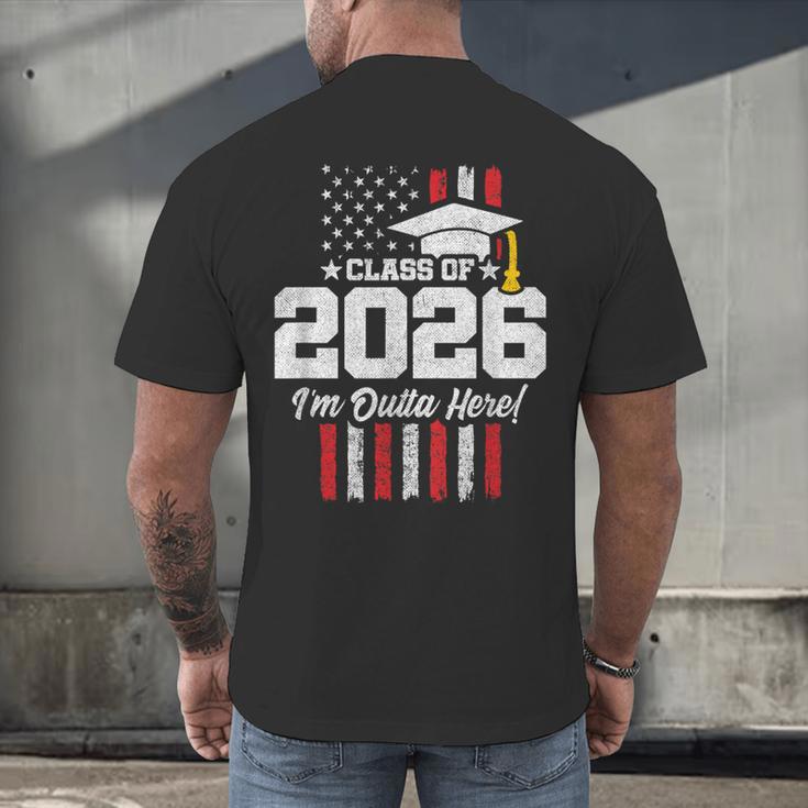 Class Of 2026 Senior Graduation American Flag Senior 2026 Men's Back Print T-Shirt
